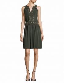 Splitneck Stud Accented Dress at Lord & Taylor